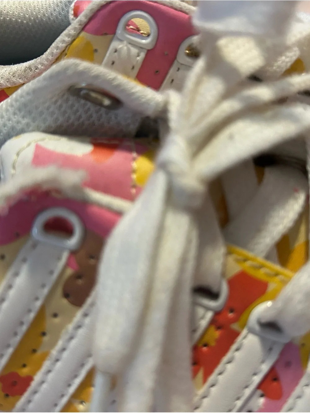 adidas Kids Floral Sneakers in Pink, Yellow & White